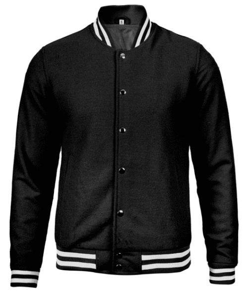 Mens Black Varsity Jacket