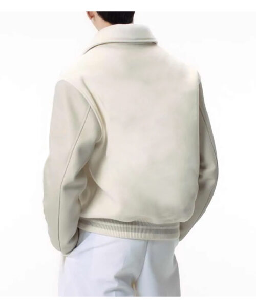 White Varsity Leather Jacket