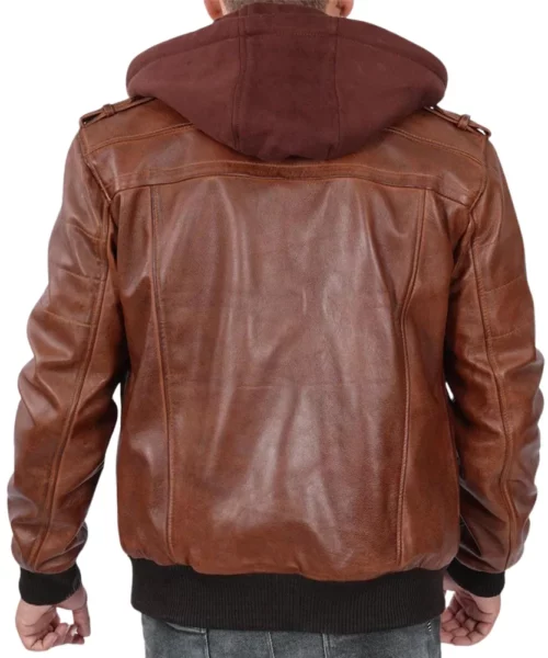 Men Brown Edinburgh Leather Bomber Jacket'