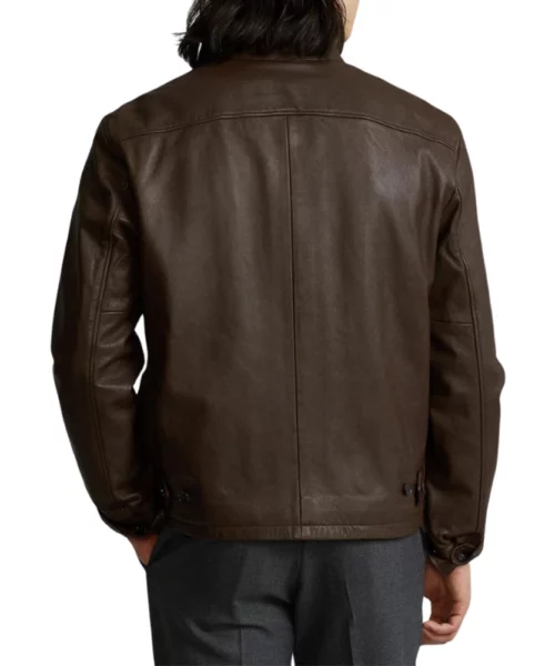 Mens Simple Brown Leather Jacket