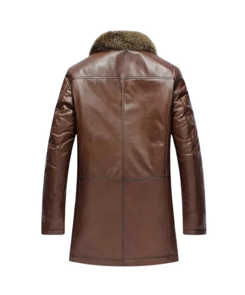 34 LEATHER FUR COAT LONE SURVIVOR back