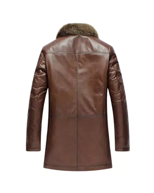 34 LEATHER FUR COAT LONE SURVIVOR back