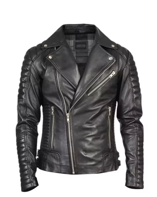 Armand Black Leather Biker Jacket