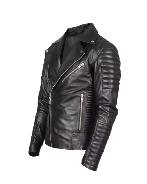 Armand Black Leather Biker Jacket