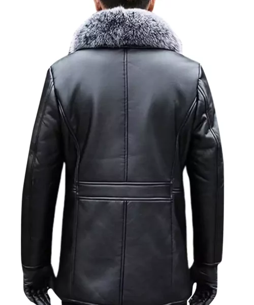 Snow Fox Men's Thick Collar Sheepskin Fur Coat For Men
