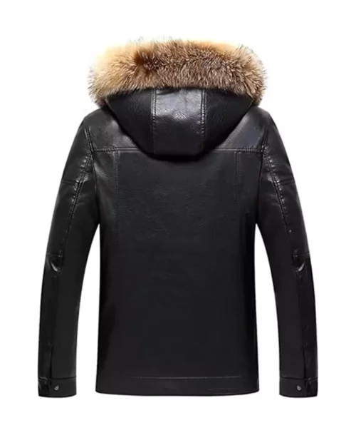 Genuine Leather Real Fur Winter Coat For Men