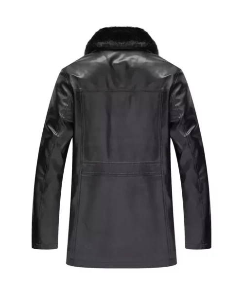 Men's Long Plush Thickening Genuine Leather Fur Coat