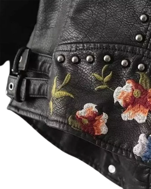 Women’s Floral Leather Jacket