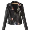 Women’s Floral Leather Jacket
