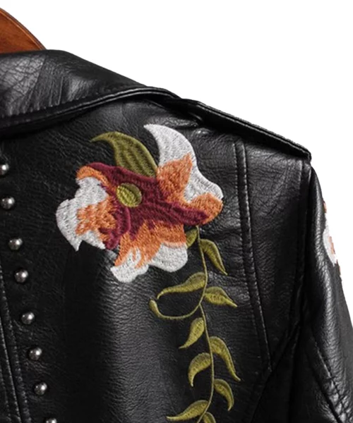 Women's Floral Leather Jacket