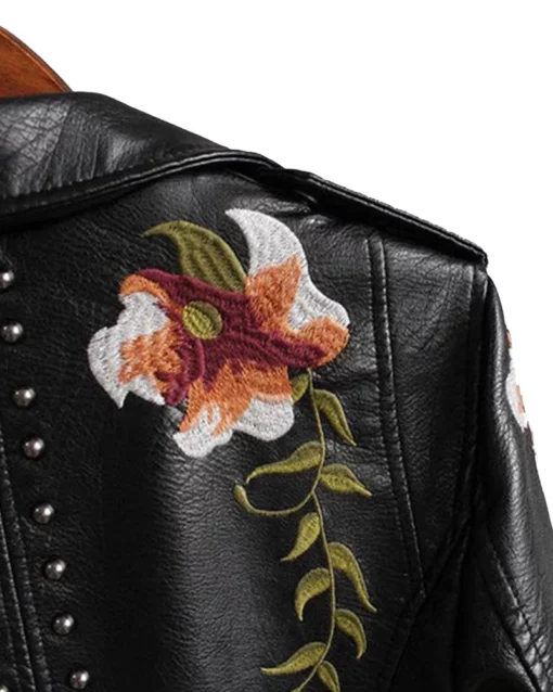 Women's Floral Leather Jacket