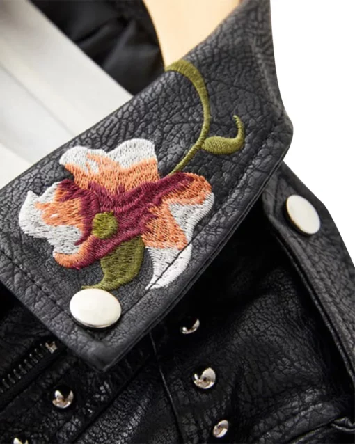 Women's Floral Leather Jacket