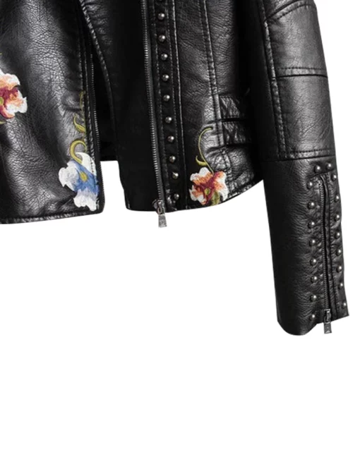 Women's Floral Leather Jacket