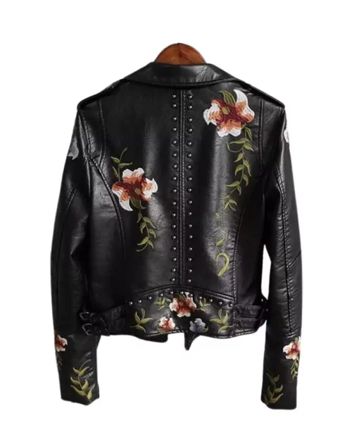 Women’s Floral Leather Jacket