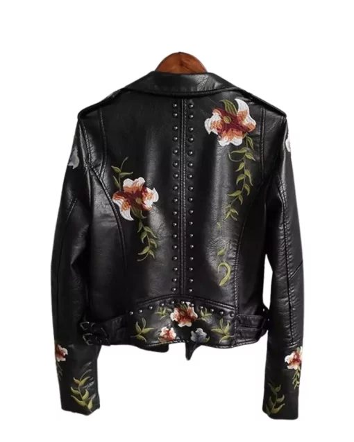 Women’s Floral Leather Jacket