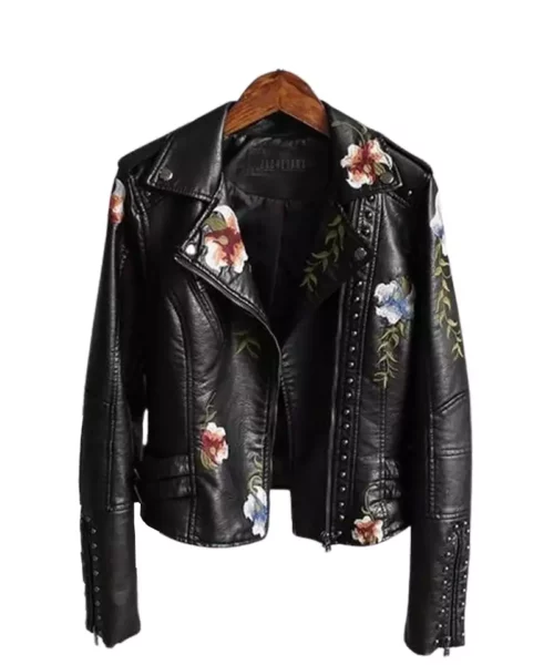 Women’s Floral Leather Jacket