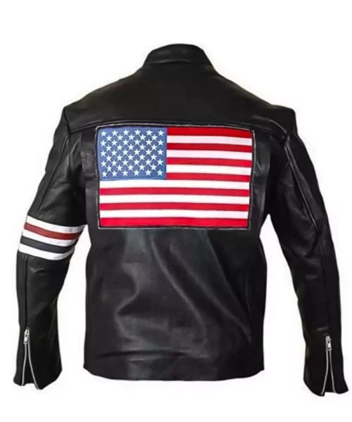 American Flag Leather Motorcycle Jacket