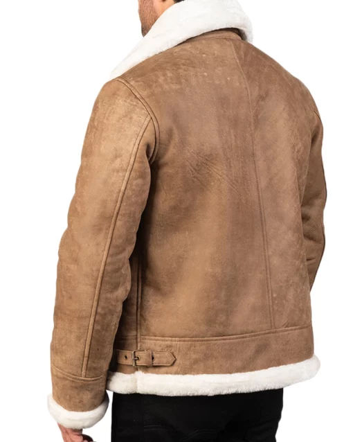 B-3 Distressed Brown Leather Bomber Jacket