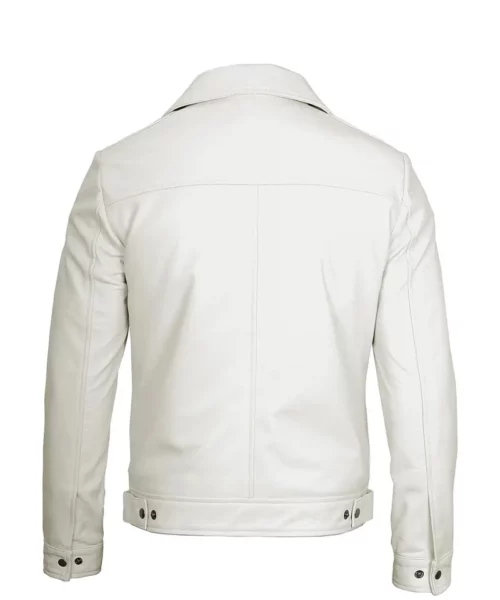Men’s Off White Real Leather Jacket | Shirt Collar Style
