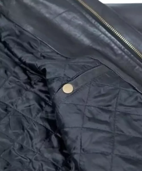 Men's Black Real Sheepskin Leather Bomber Jacket