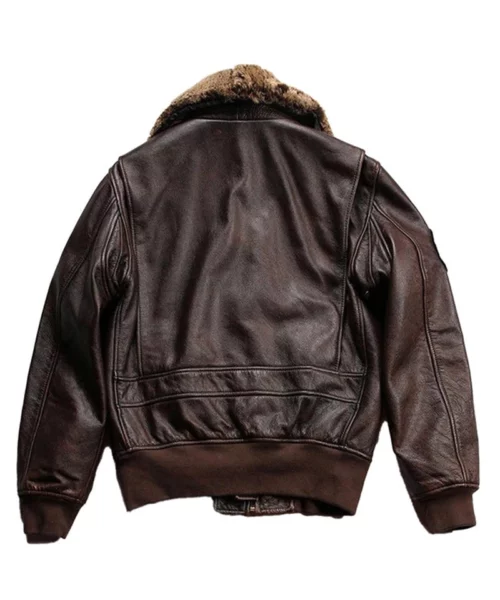 Men's Shearling Collar Vintage Aviator Leather Jacket