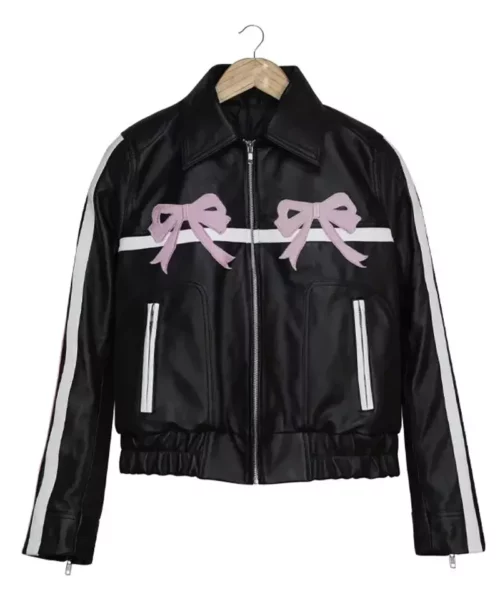 Diddi Moda Pink Bow Leather Jacket