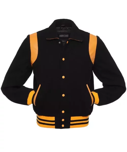 R209 Black Wool Gold Leather
