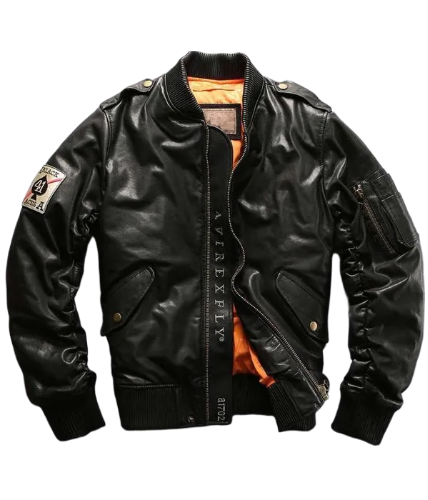 Avirex Ace Of Spades Black Bomber Jacket
