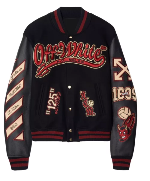 AC Milan Off White Varsity Jacket