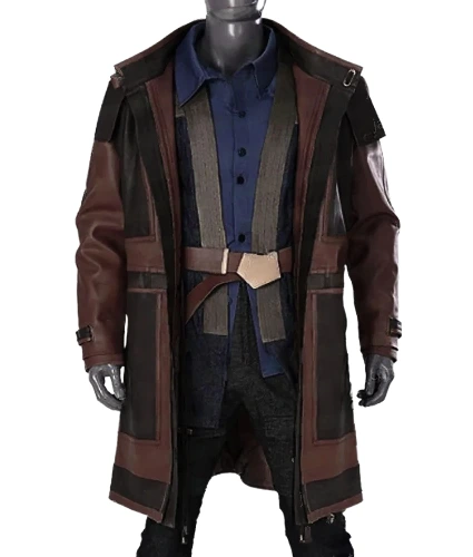 Diego Luna Andor Brown Leather Coat