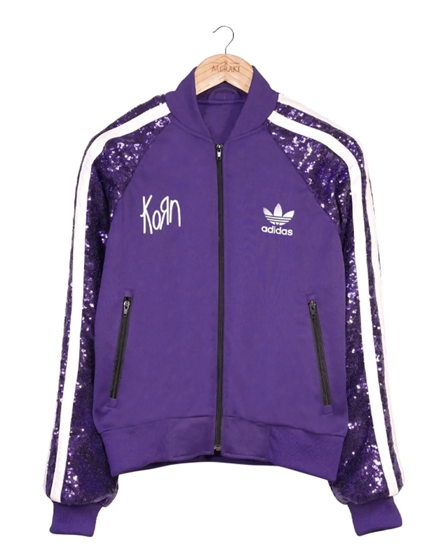 korn x Adidas Purple Sequin Tracksuit Korn x Adidas Tracksuit
