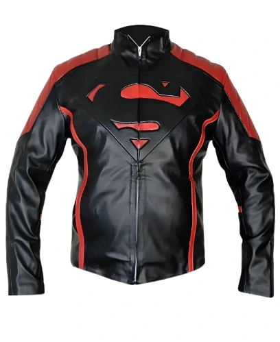Superman Black And Red Biker Jacket
