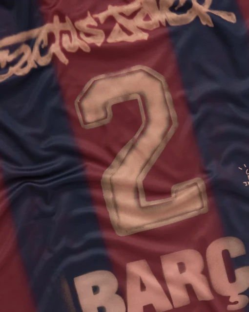 cj x nike x fc barcelona retro home skeleton jersey