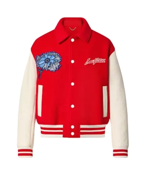 Louis Vuitton Red Flower Varsity Jacket