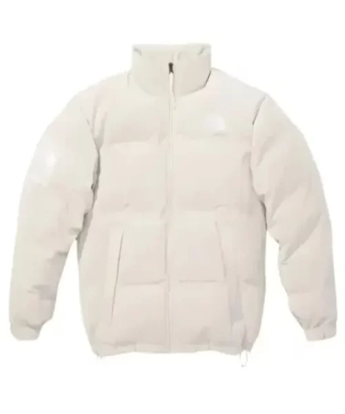North Face Suede Nuptse Cream Jacket