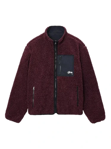 Stussy 8 Ball Maroon Reversible Jacket