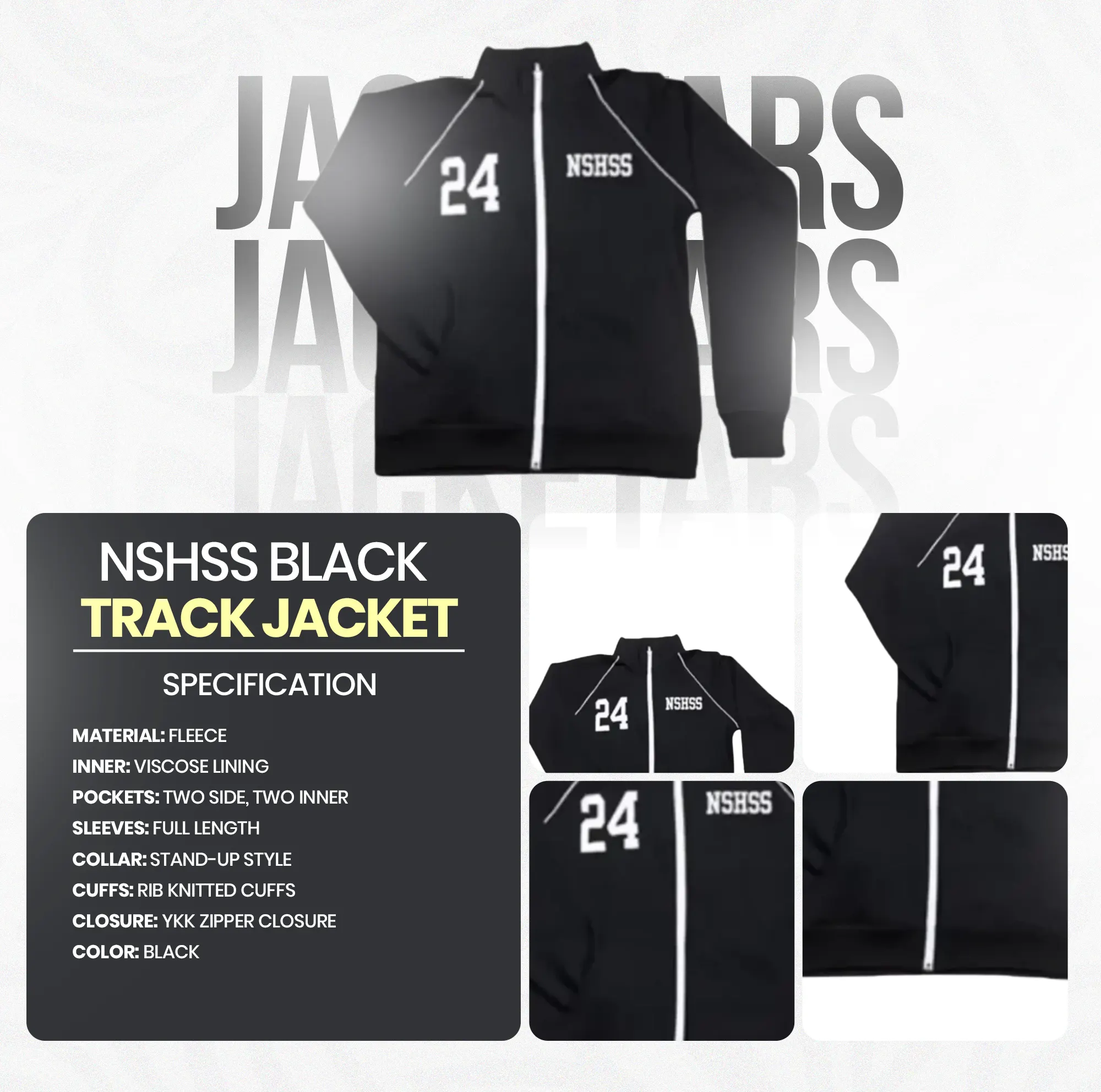 NSHSS Black Track Jacket