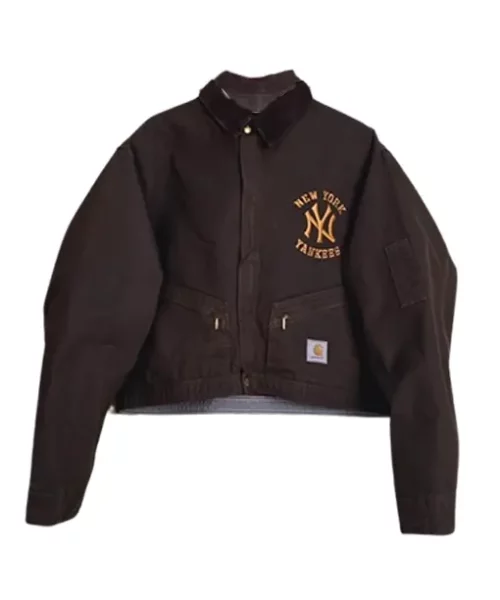 Vintage Carhartt x NY Yankees Crop Dark Brown Jacket