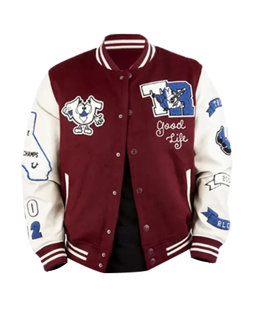 True Religion Maroon Varsity Jacket