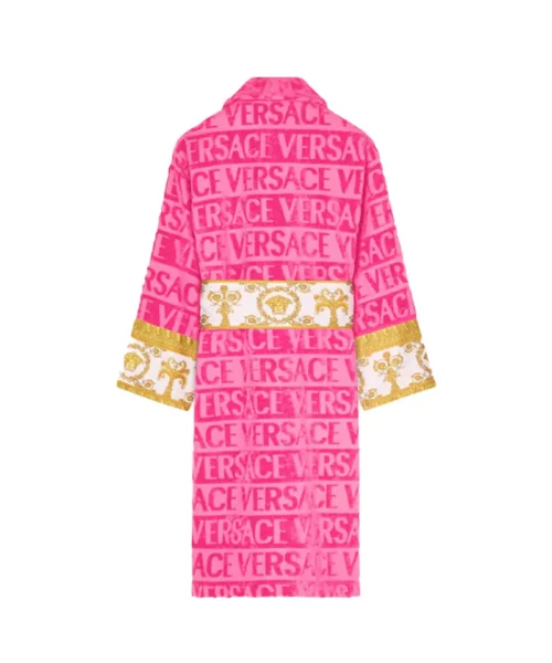 Versace Pink Belted Waist Bathrobe