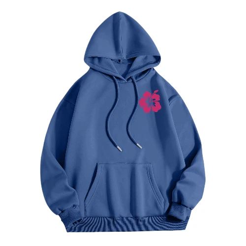 Dark Blue Palm Puff Hoodie
