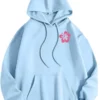 Palm Puff Sky Blue Flower logo Hoodie
