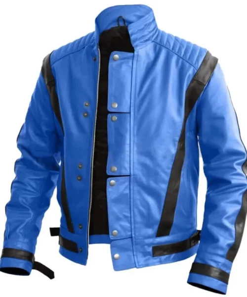 Michael Jackson Thrille Blue Leather Jacket