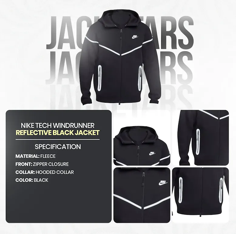 Nike Tech Windrunner Reflective Black Jacket