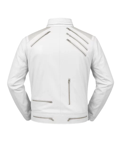 Michael Jackson Beat It White Leather Jacket