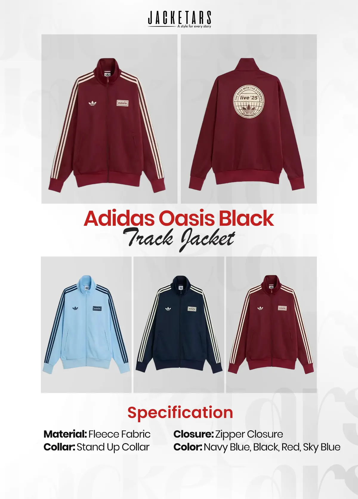 Adidas Oasis Red Track Jacket