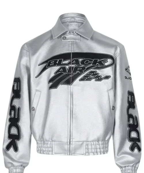 American Vintage Street PU Silver Leather Jacket