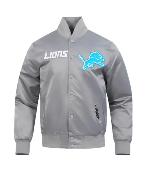 Detroit Lions Souvenir Satin Gray Jacket