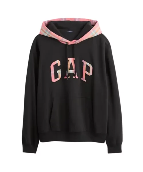 Gap Plaid Black Hoodie