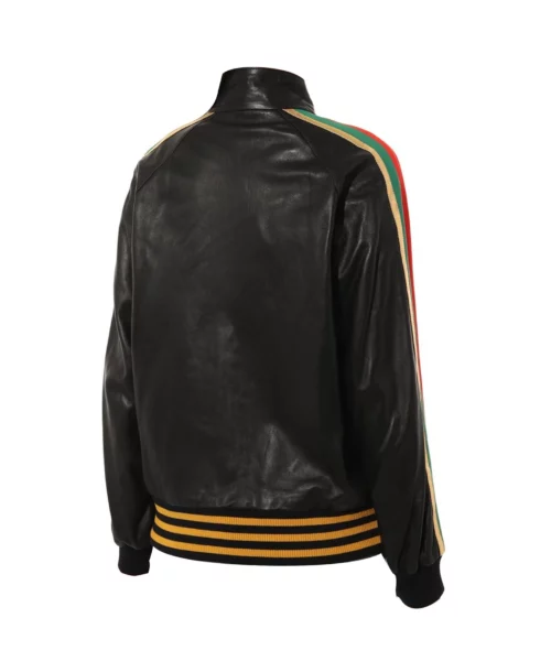 Gucci Strawberry Patch Leather Jacket